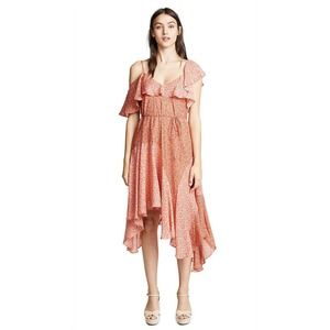 Joie Hacinthia Orange Patchwork Ruffle Maxi Dress in Cinnamon XXS